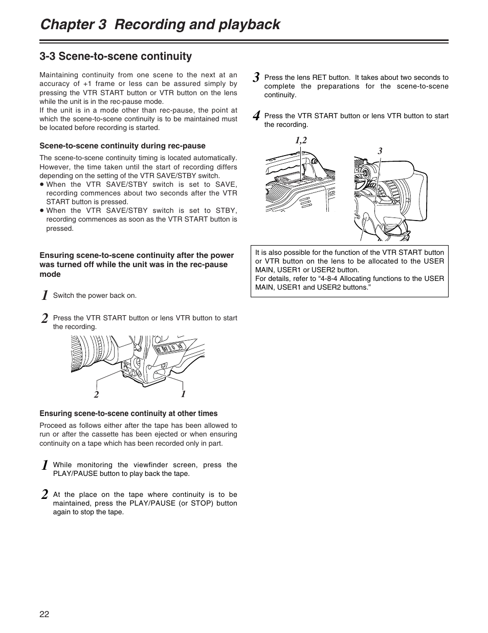 Chapter 3 recording and playback | Panasonic AJ-HDX400P User Manual | Page 22 / 102