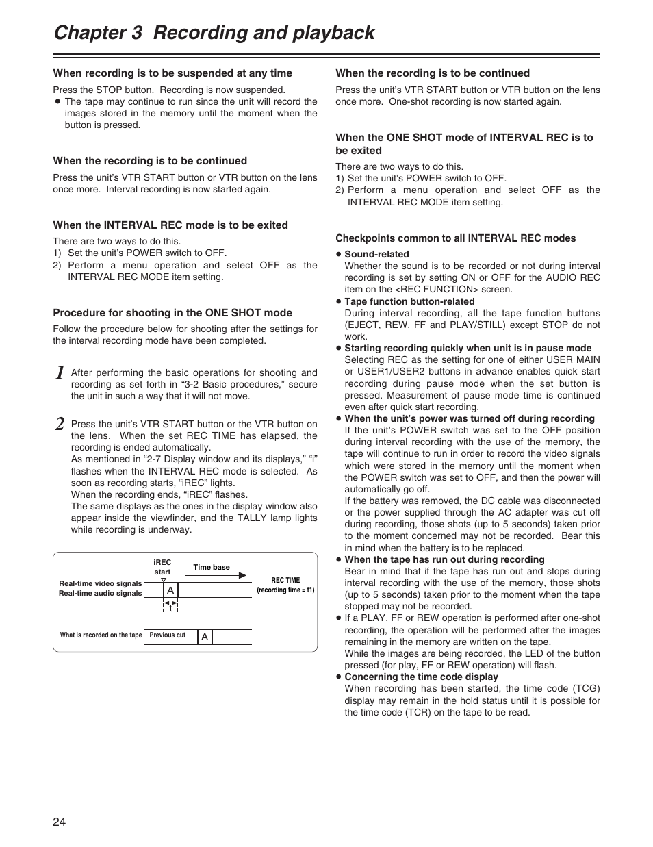 Chapter 3 recording and playback | Panasonic AJ-HDX400P User Manual | Page 24 / 102