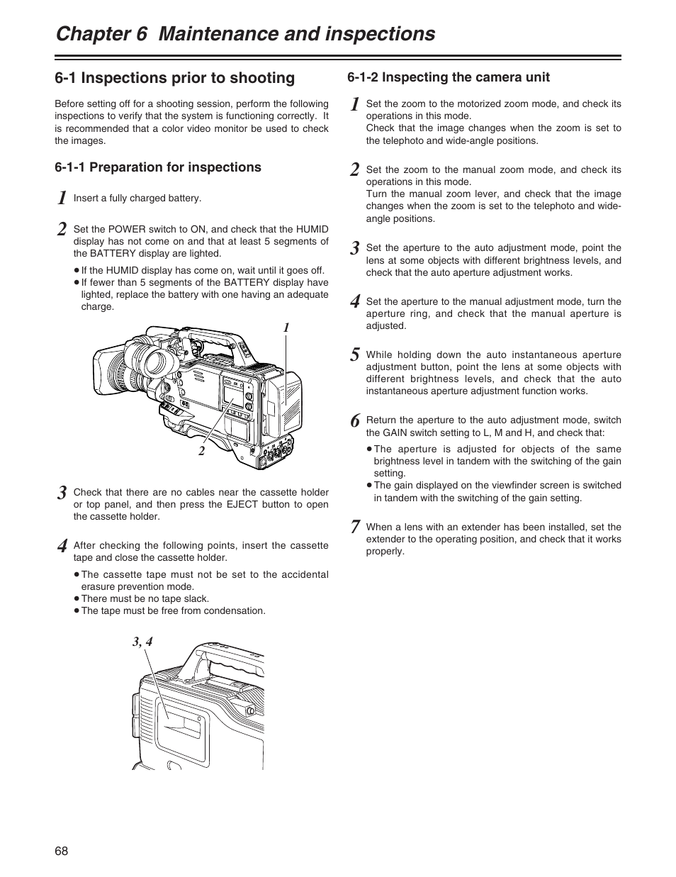 Chapter 6 maintenance and inspections | Panasonic AJ-HDX400P User Manual | Page 68 / 102