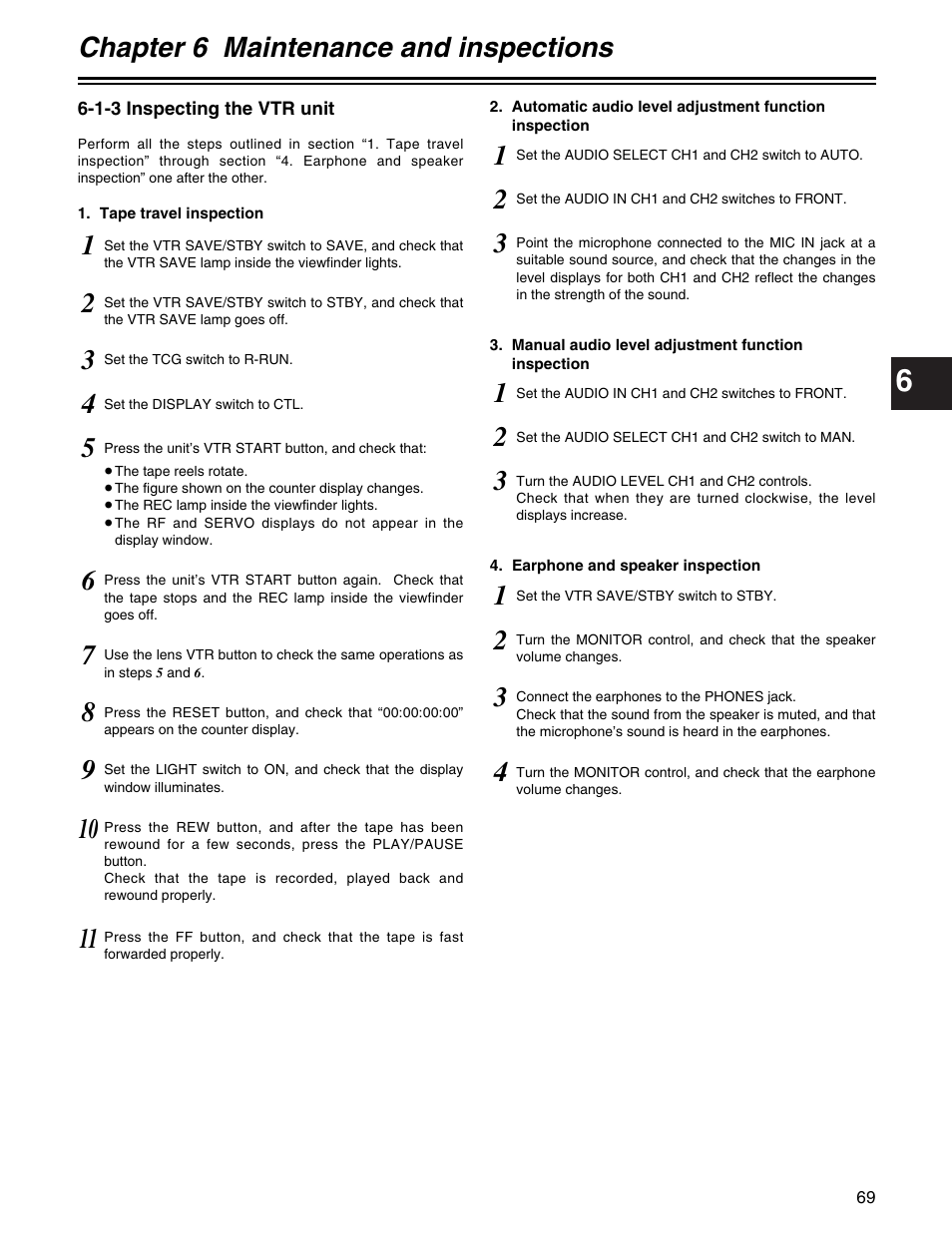 Chapter 6 maintenance and inspections | Panasonic AJ-HDX400P User Manual | Page 69 / 102