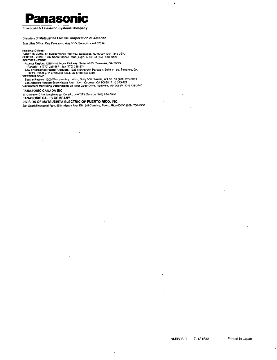 Panasonic | Panasonic AW-LZ14ST55 User Manual | Page 2 / 2