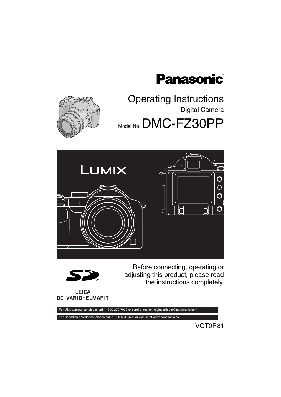 Panasonic DMC-FZ30PP User Manual | 148 pages