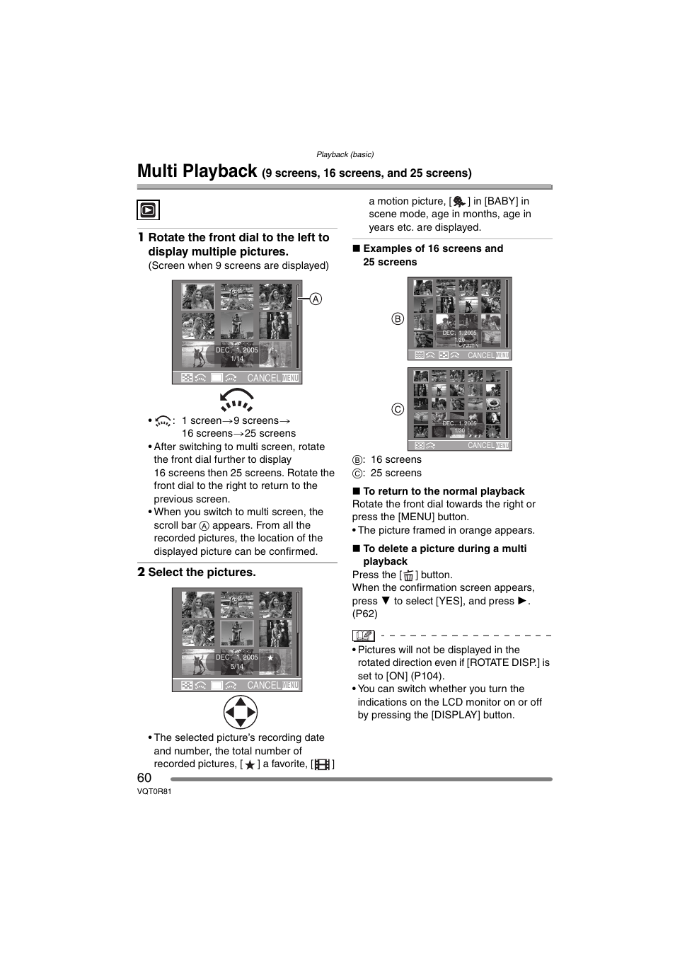 Multi playback | Panasonic DMC-FZ30PP User Manual | Page 60 / 148