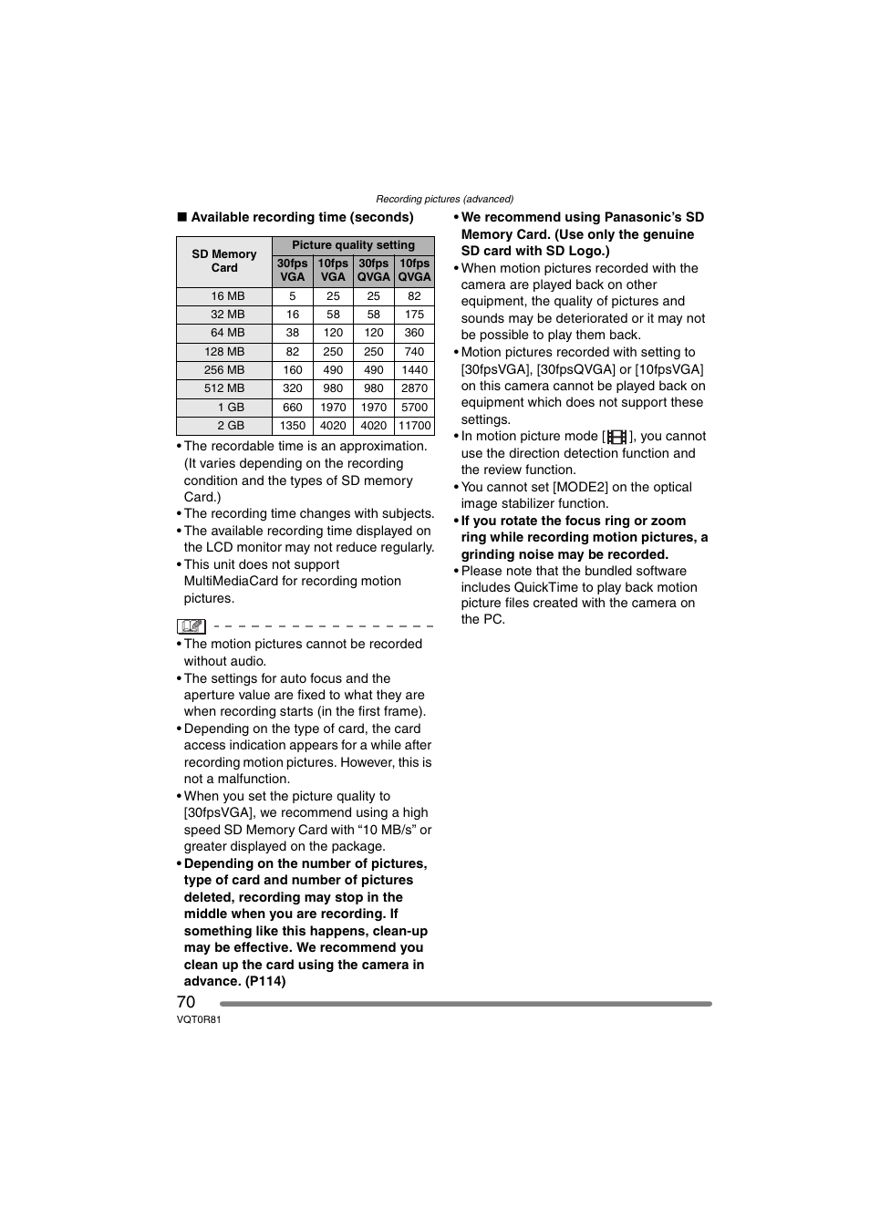 Panasonic DMC-FZ30PP User Manual | Page 70 / 148