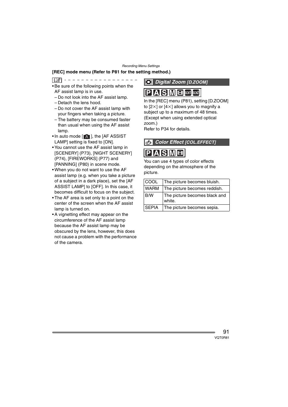 Panasonic DMC-FZ30PP User Manual | Page 91 / 148