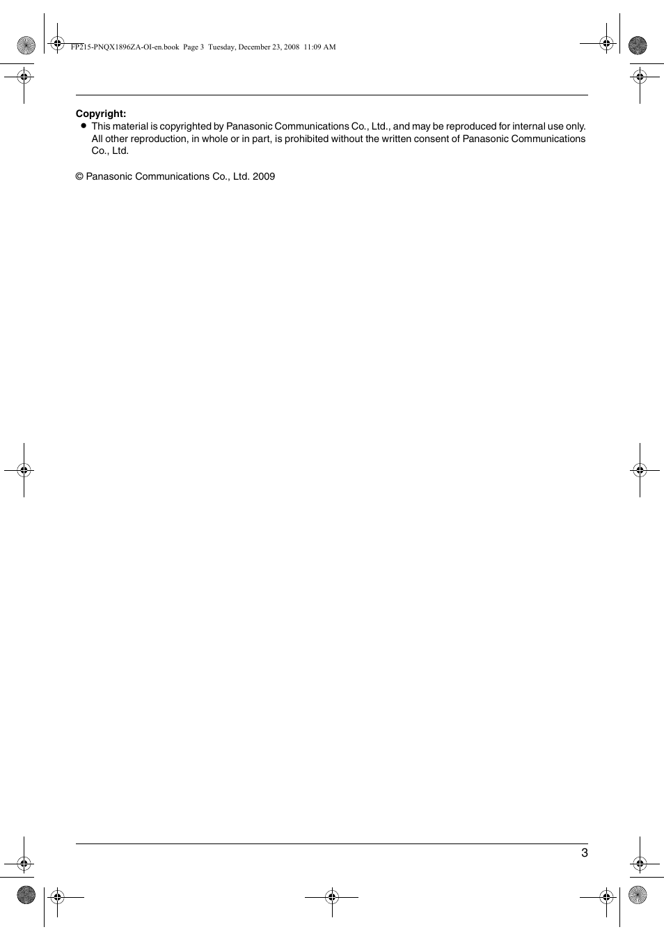 Panasonic KX-FP215 User Manual | Page 3 / 60