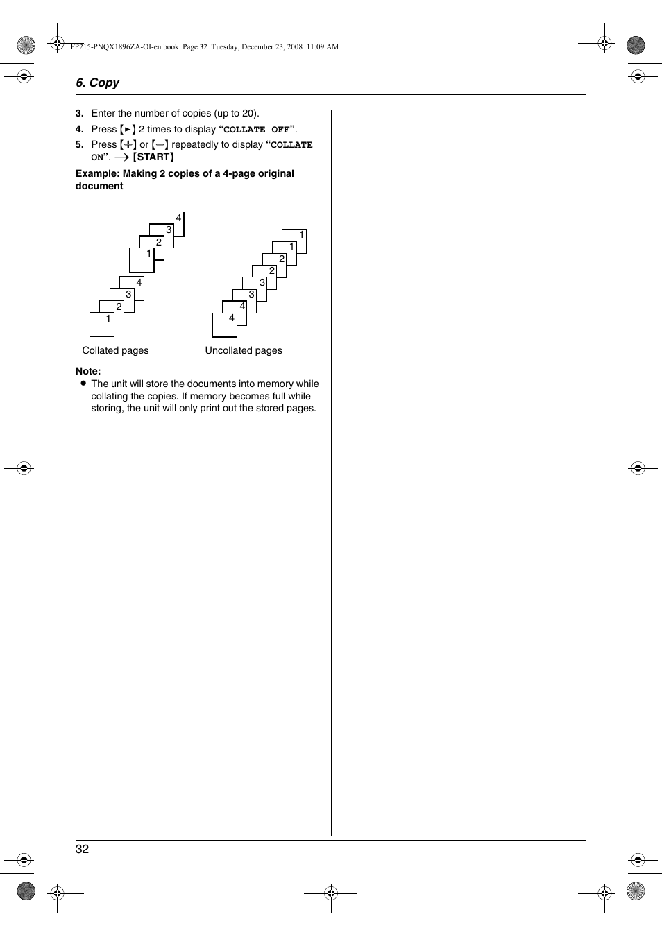 Panasonic KX-FP215 User Manual | Page 32 / 60