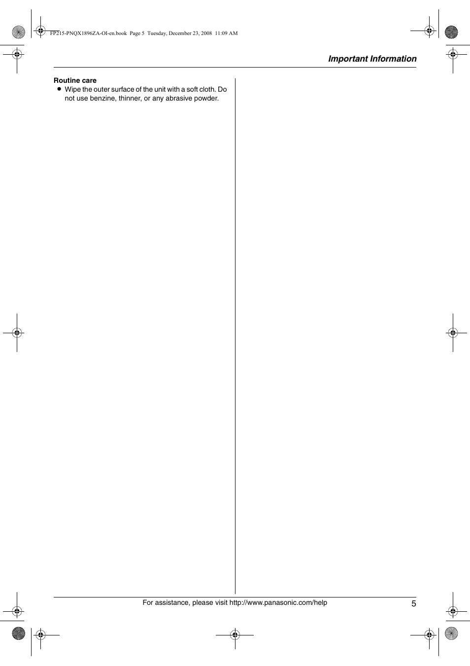 Panasonic KX-FP215 User Manual | Page 5 / 60