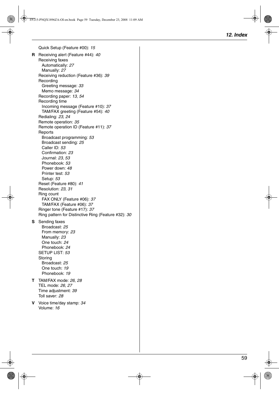 Panasonic KX-FP215 User Manual | Page 59 / 60