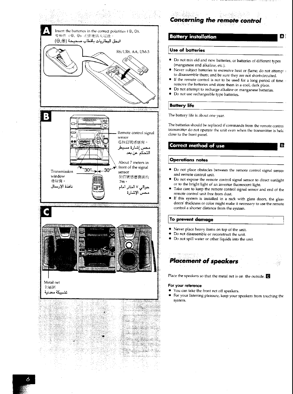 Remóle, Concerning the, Control | Panasonic SCAK50 User Manual | Page 4 / 38