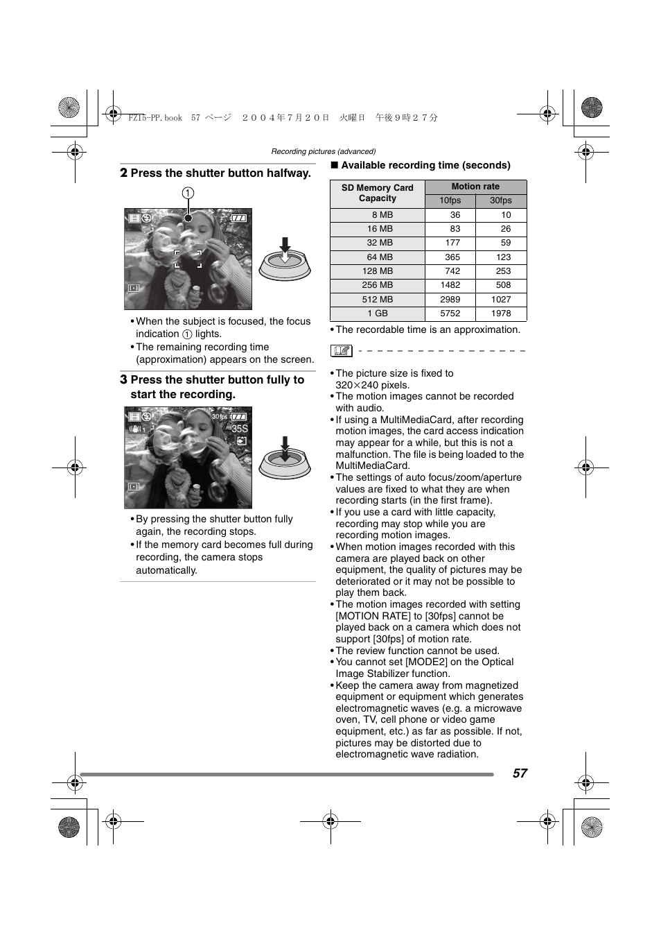 Panasonic DMC-FZ15P User Manual | Page 57 / 124