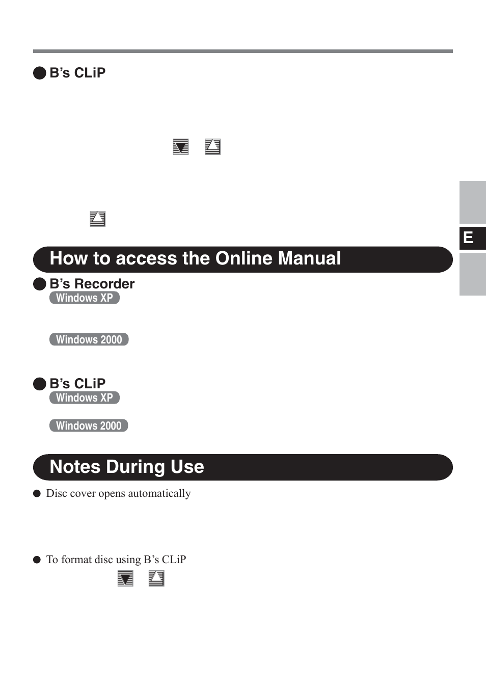 How to access the online manual, B’s recorder, B’s clip | Panasonic CF-VDM732U User Manual | Page 19 / 96