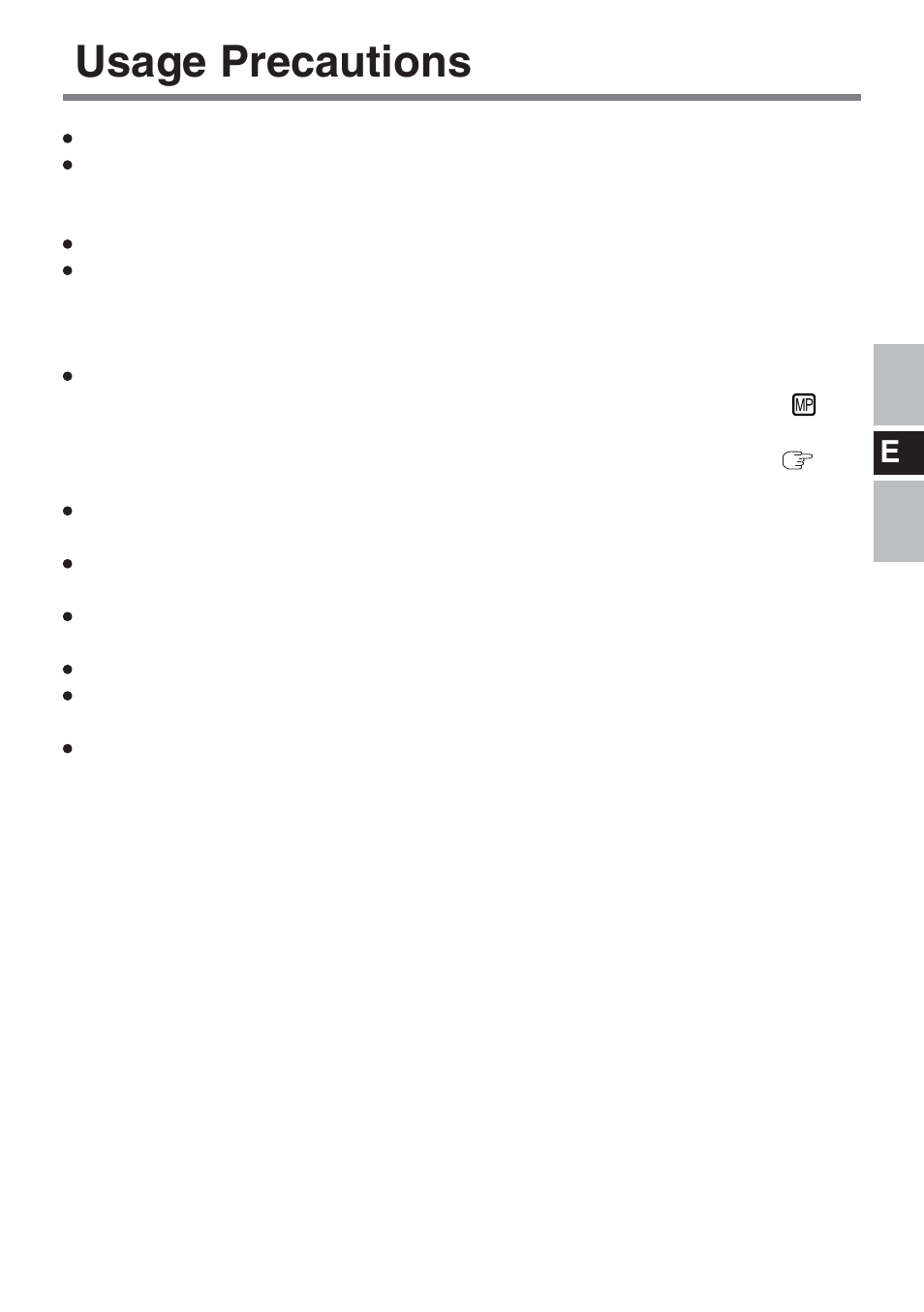 Usage precautions | Panasonic CF-VDM732U User Manual | Page 5 / 96