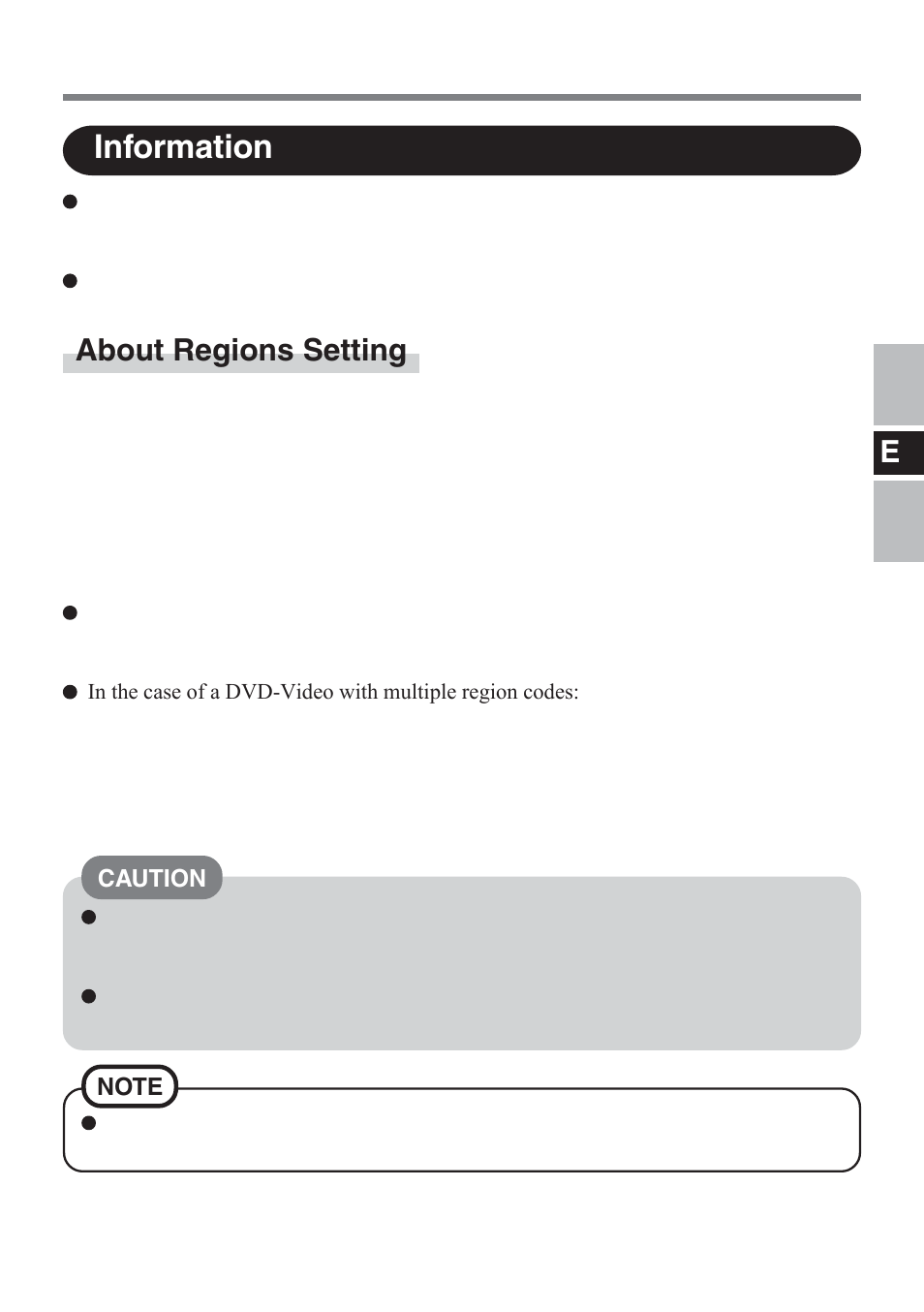 Information, About regions setting | Panasonic CF-VDM732U User Manual | Page 9 / 96