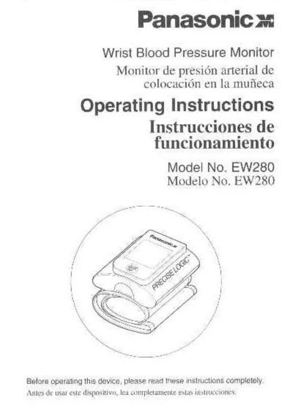 Panasonic EW280 User Manual | 32 pages