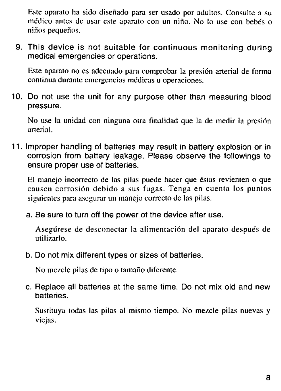 Panasonic EW280 User Manual | Page 9 / 32