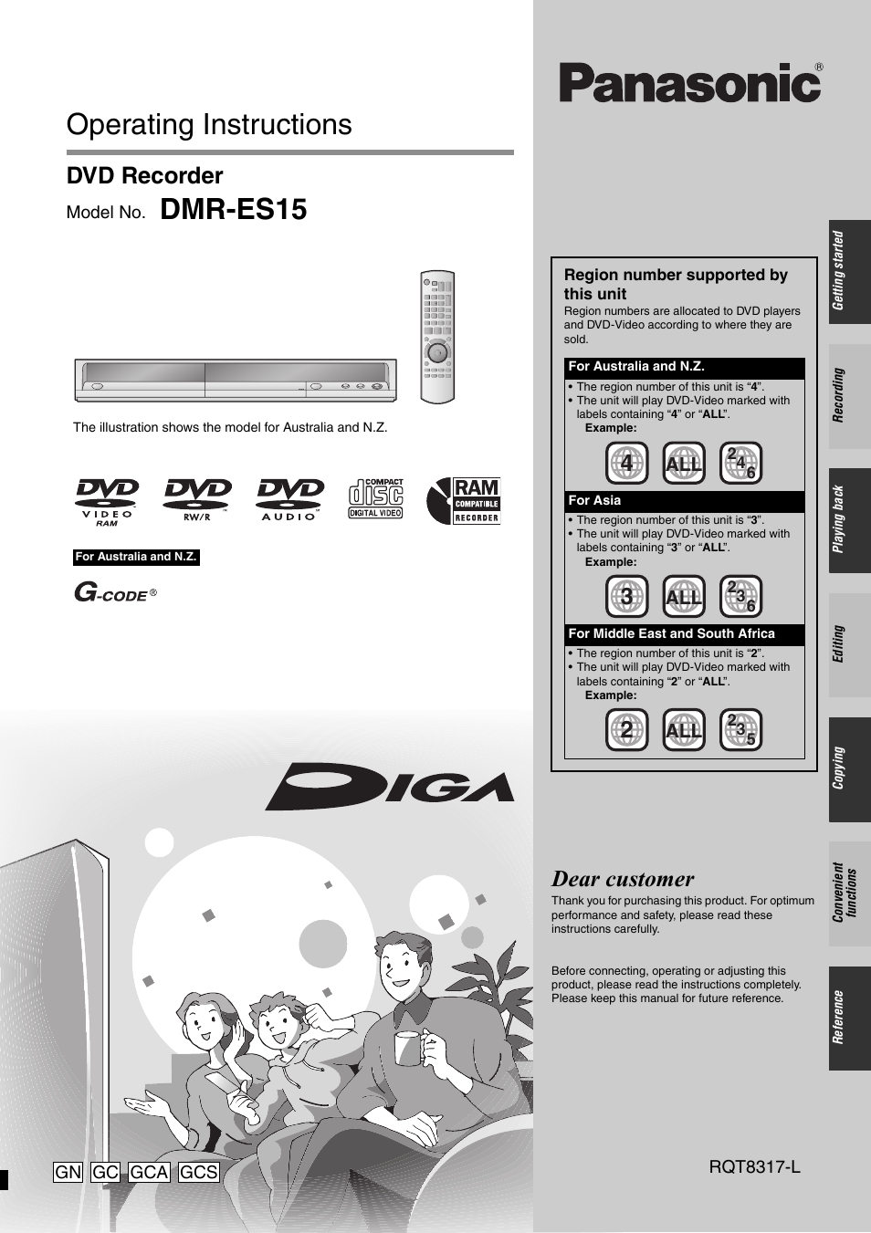 Panasonic DIGA DMR-ES15 User Manual | 52 pages