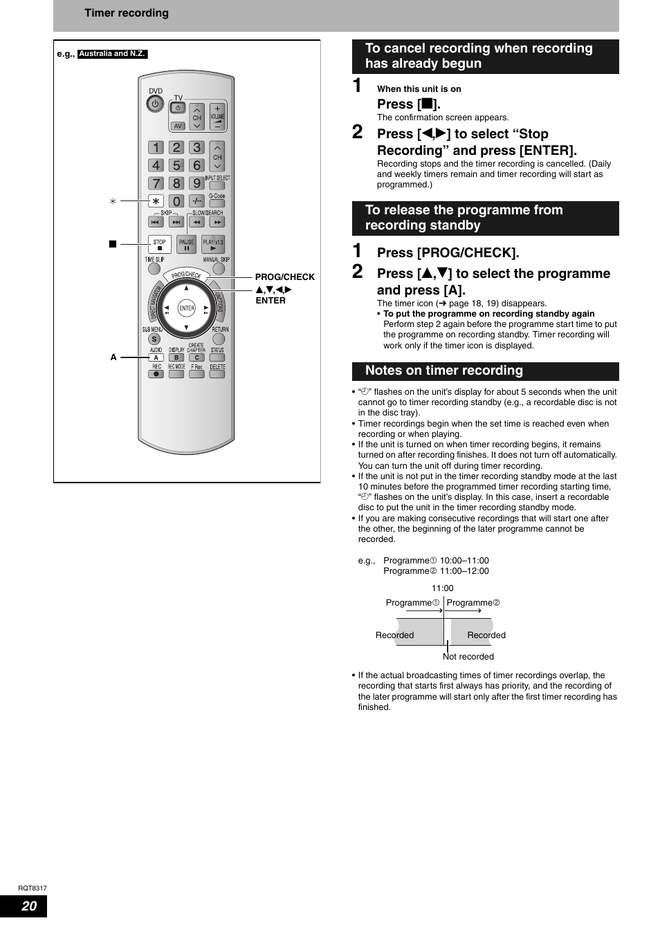 Press [ g, Press [prog/check | Panasonic DIGA DMR-ES15 User Manual | Page 20 / 52