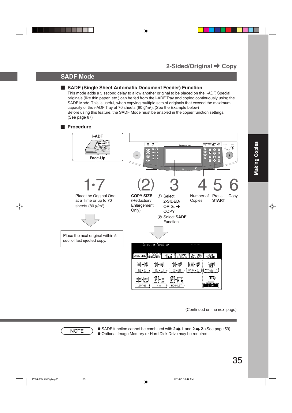 Panasonic DP-3510 User Manual | Page 35 / 130