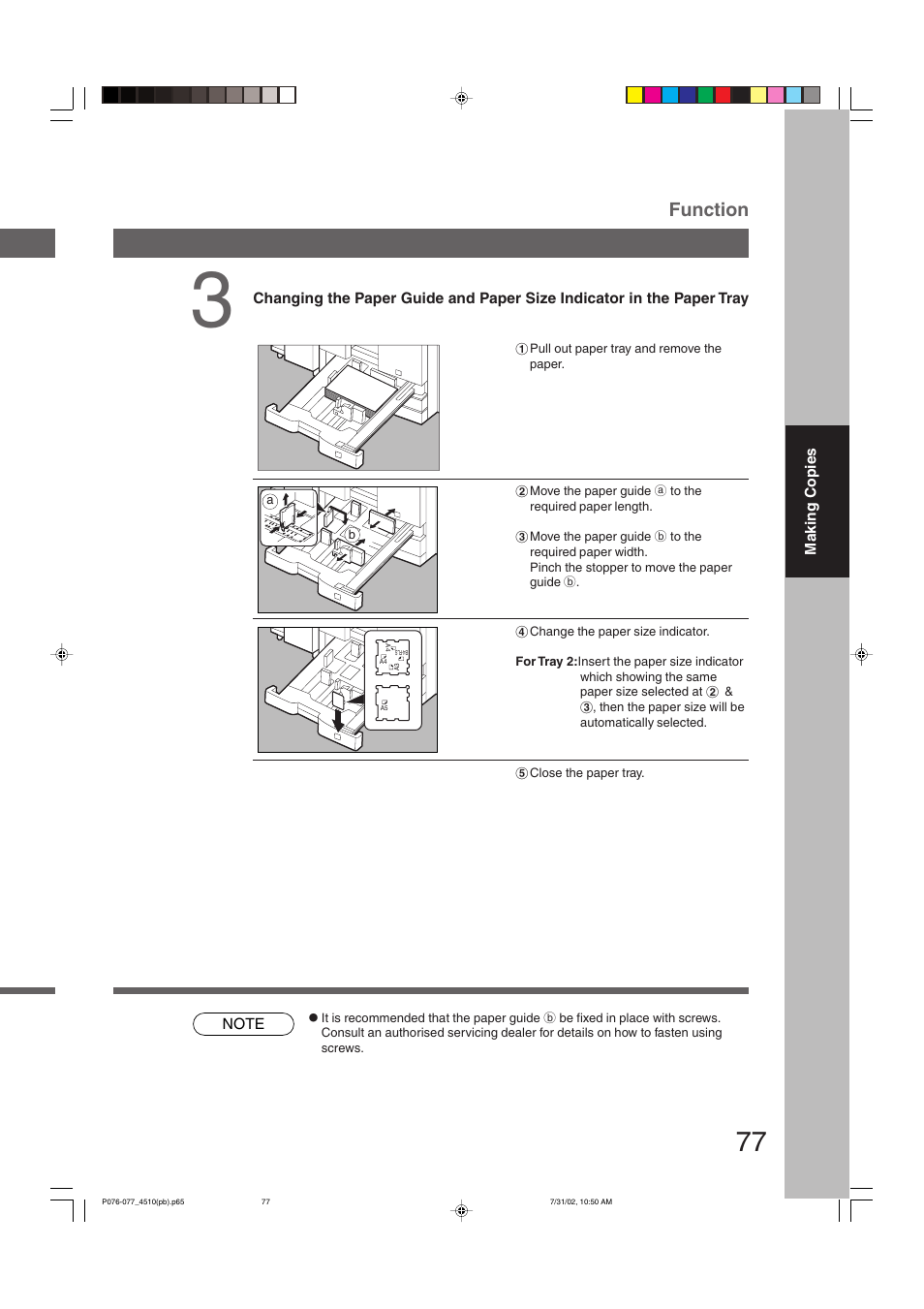 Function | Panasonic DP-3510 User Manual | Page 77 / 130