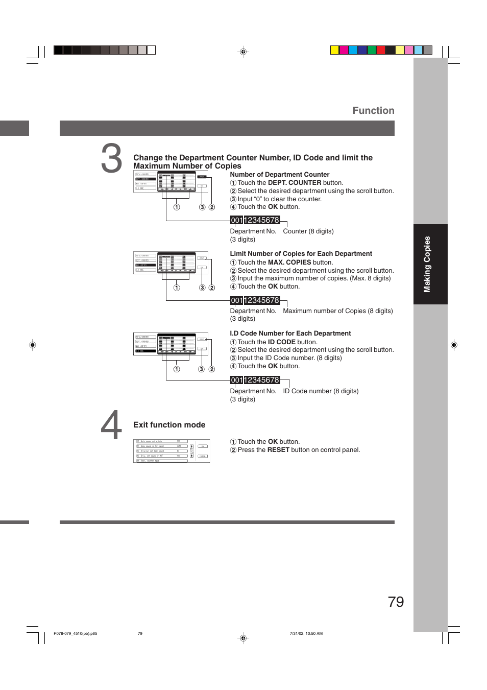 Panasonic DP-3510 User Manual | Page 79 / 130