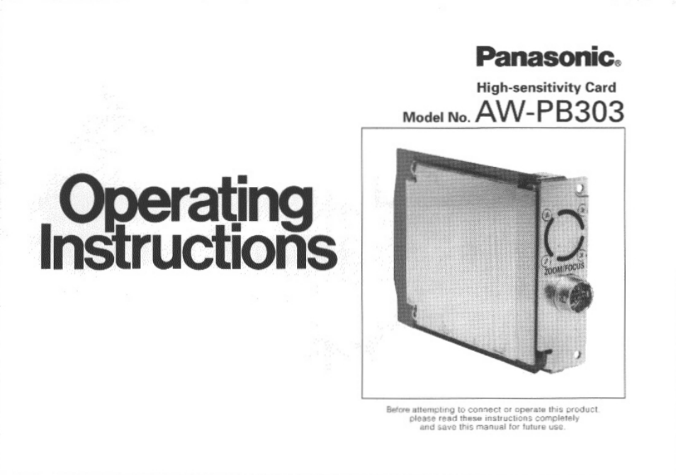 Panasonic AW-PB303 User Manual | 19 pages