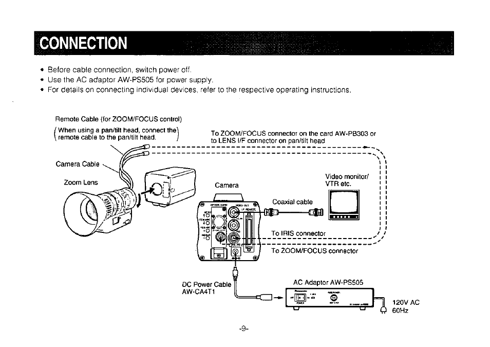 Connection | Panasonic AW-PB303 User Manual | Page 9 / 19