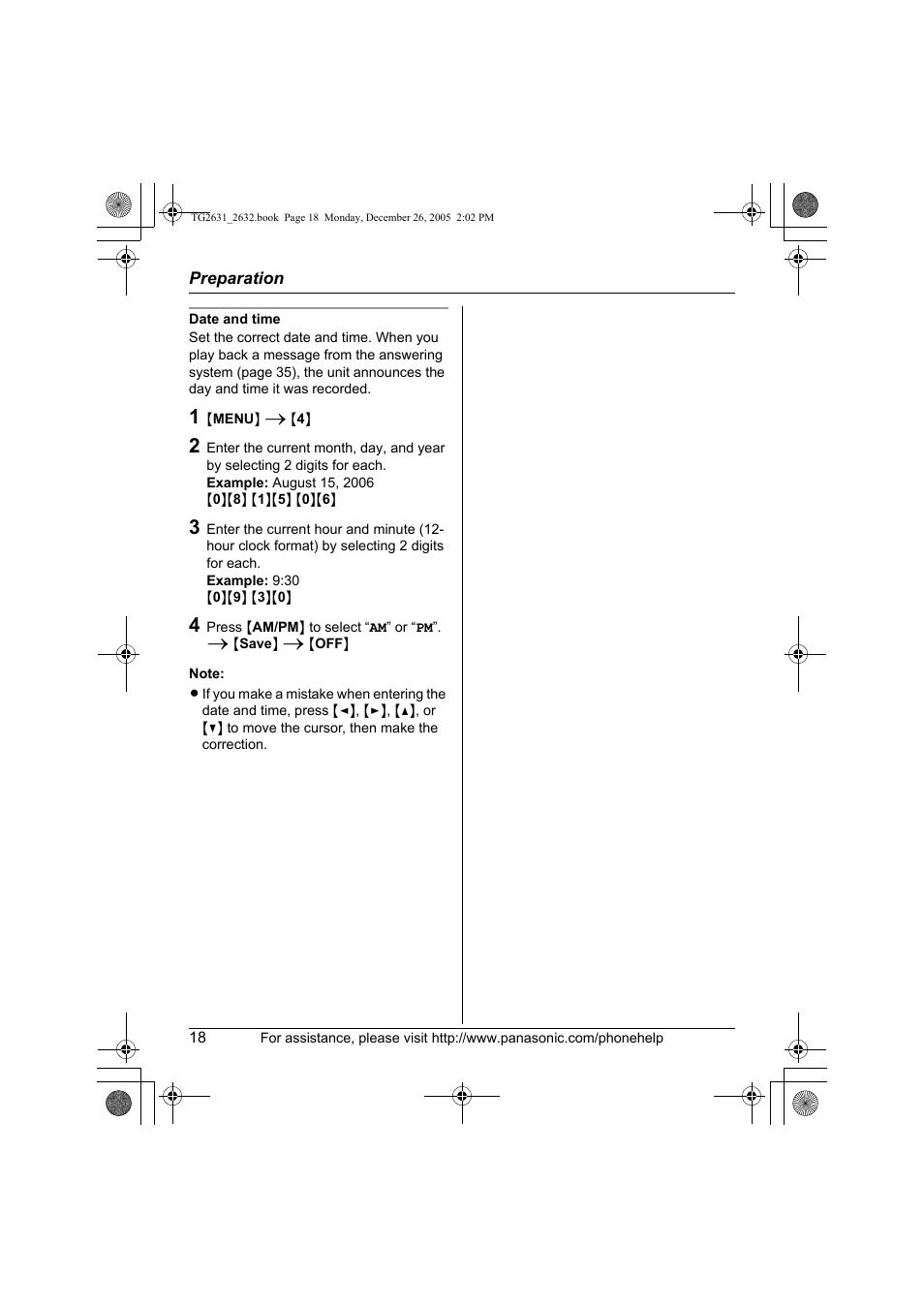 Panasonic 2.4 GHz Digital Cordless Answering System KX-TG2631 User Manual | Page 18 / 60