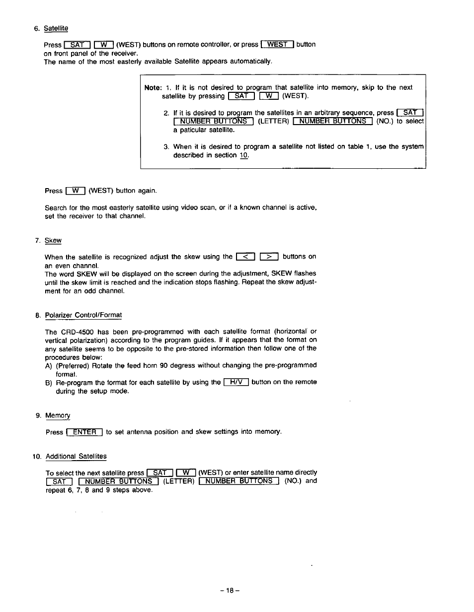 Panasonic VideoCipher II Integrated Satellite Receiver/Positioner/Descrambler CRD-4500 User Manual | Page 19 / 32