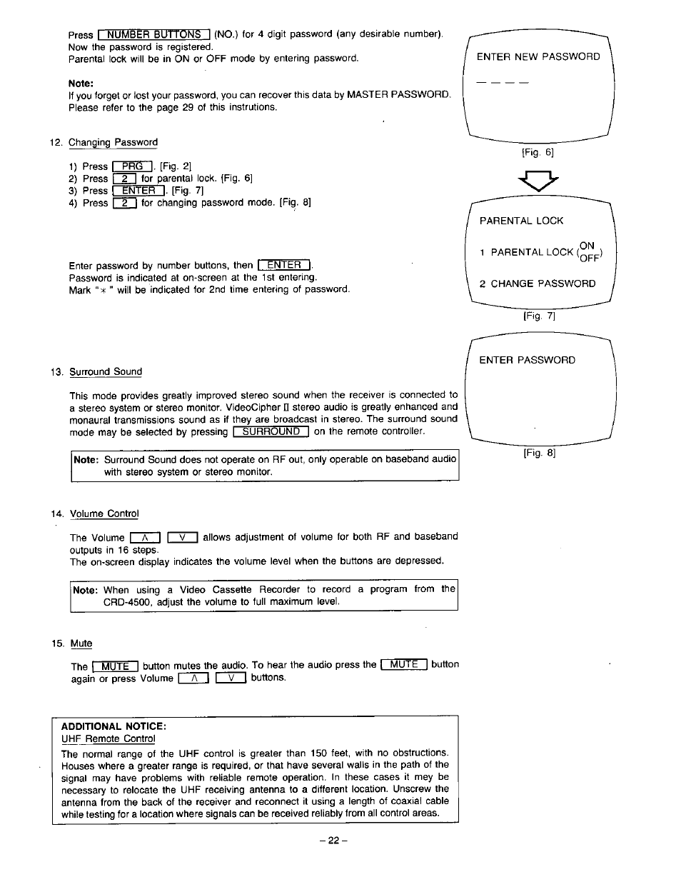 Panasonic VideoCipher II Integrated Satellite Receiver/Positioner/Descrambler CRD-4500 User Manual | Page 23 / 32