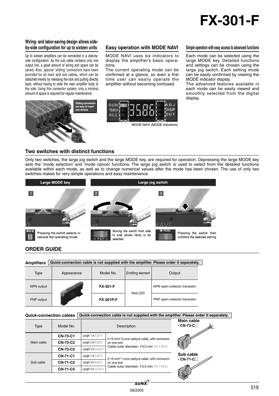 Fx-301-f, Order guide | Panasonic Digital Fiber Sensor FX-301 User Manual | Page 56 / 66