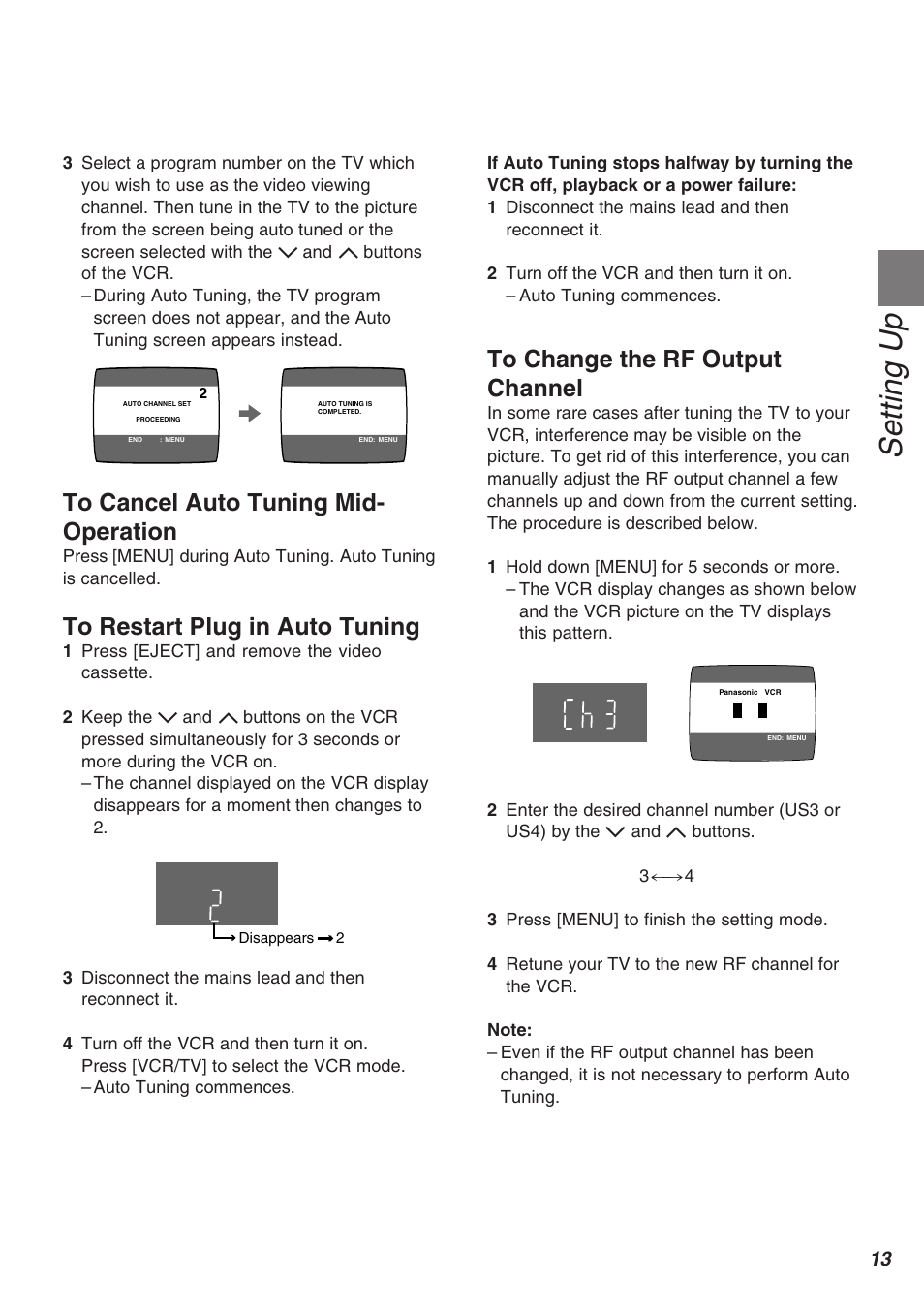 Setting up | Panasonic AG-2570 User Manual | Page 13 / 44