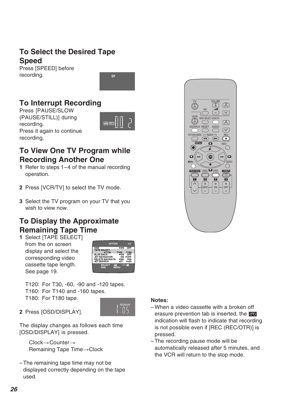 Press [speed] before recording | Panasonic AG-2570 User Manual | Page 26 / 44