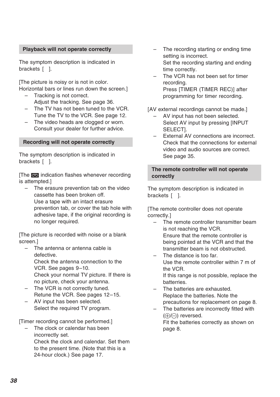 Panasonic AG-2570 User Manual | Page 38 / 44