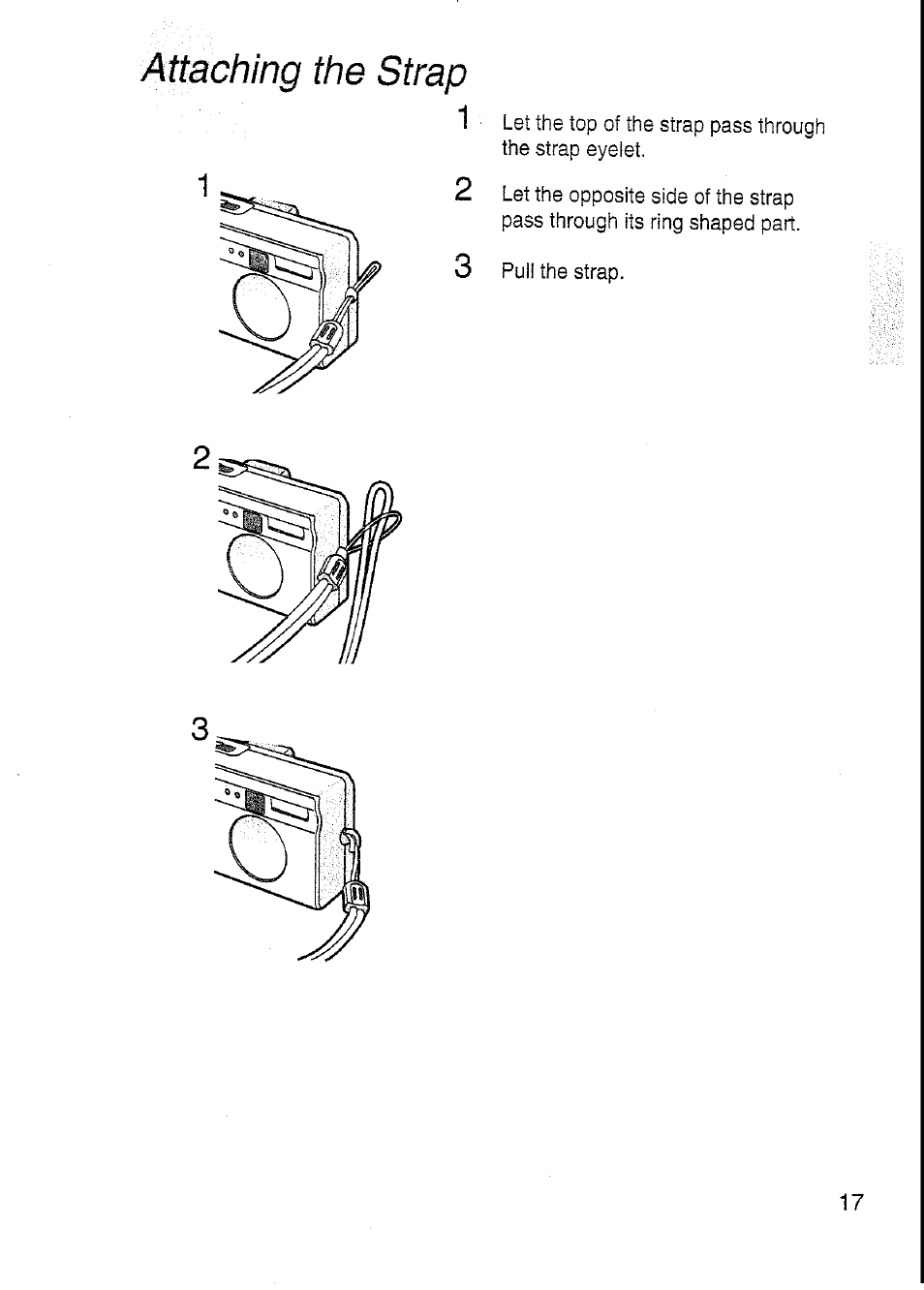 Attaching the strap | Panasonic DMC-F7A User Manual | Page 17 / 76