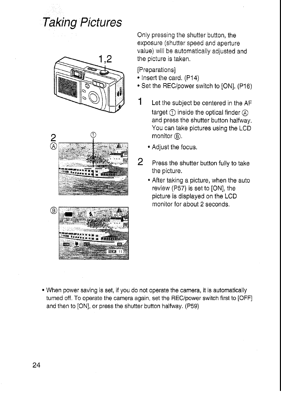Taking pictures | Panasonic DMC-F7A User Manual | Page 24 / 76