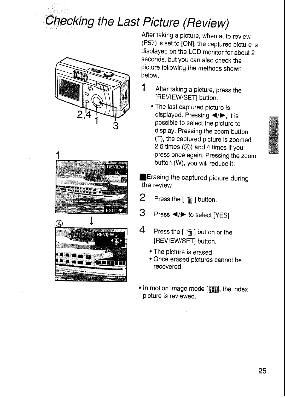 Checking the last picture (review) | Panasonic DMC-F7A User Manual | Page 25 / 76