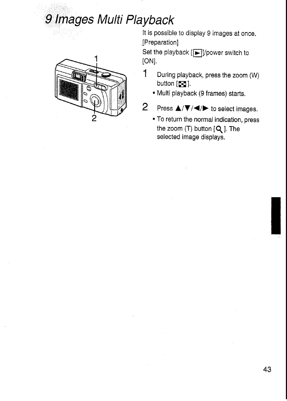 9 images multi playback | Panasonic DMC-F7A User Manual | Page 43 / 76