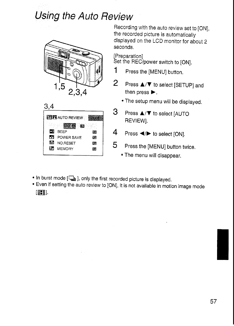Using the auto review, A / t | Panasonic DMC-F7A User Manual | Page 57 / 76