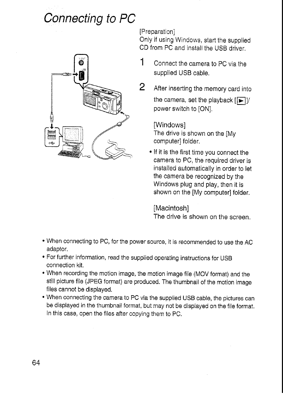 To pc | Panasonic DMC-F7A User Manual | Page 64 / 76