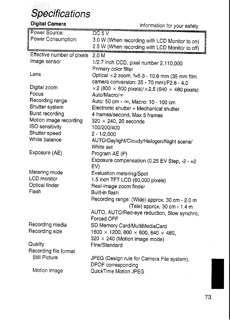 Panasonic DMC-F7A User Manual | Page 73 / 76