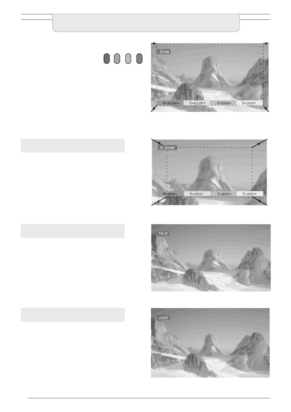 Aspect controls | Panasonic TU-PTA100E User Manual | Page 10 / 32