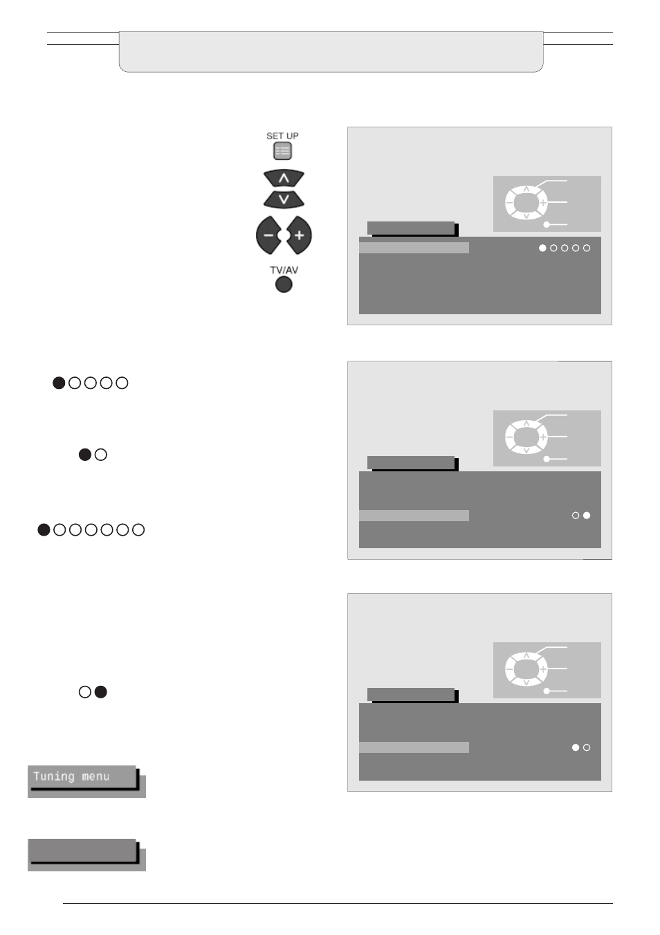 Setup menu, Q-link off timer av2 out teletext | Panasonic TU-PTA100E User Manual | Page 14 / 32