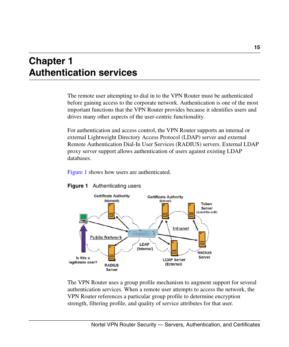 Chapter 1, Authentication services, Chapter 1 authentication services | Panasonic NN46110-600 User Manual | Page 25 / 110