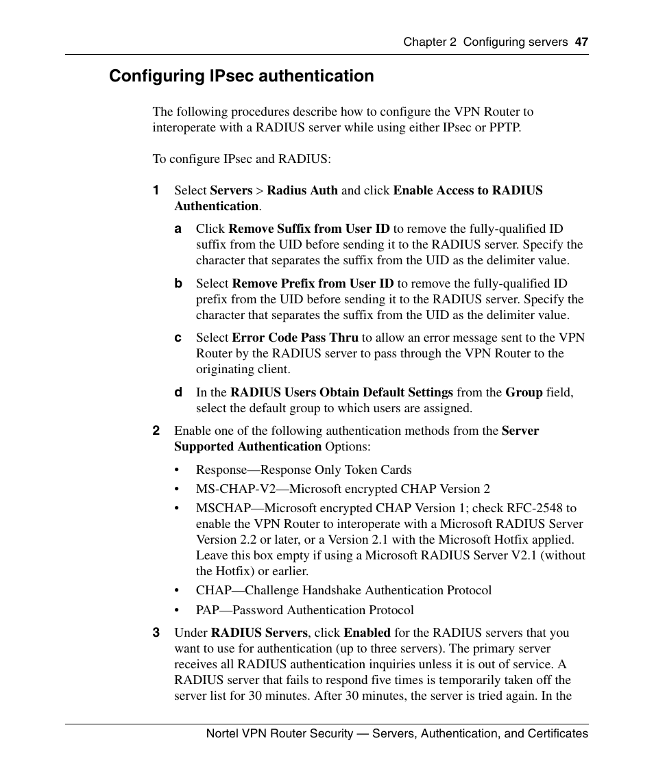 Configuring ipsec authentication | Panasonic NN46110-600 User Manual | Page 57 / 110