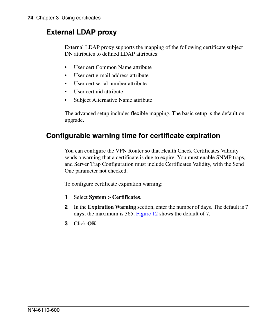 External ldap proxy, 1 select system > certificates | Panasonic NN46110-600 User Manual | Page 84 / 110