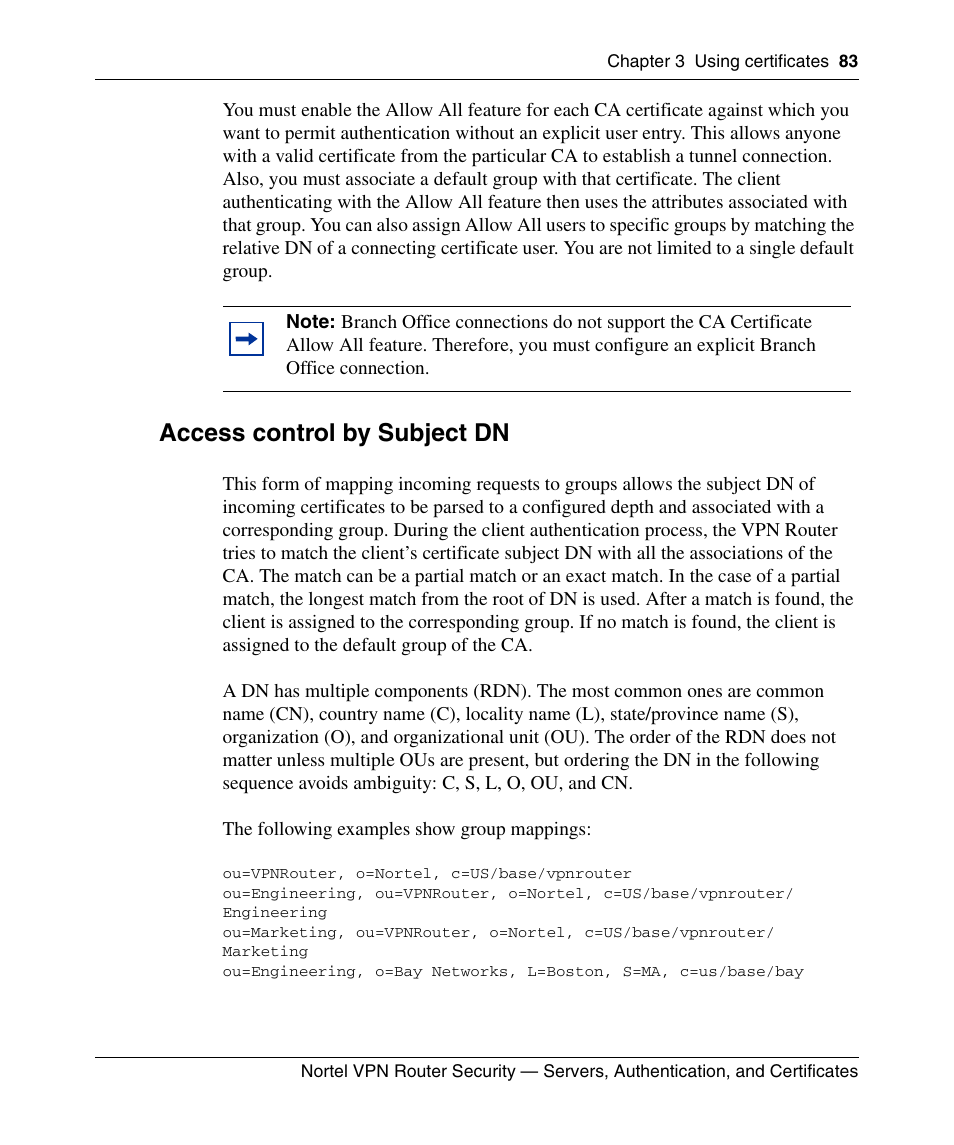 Access control by subject dn | Panasonic NN46110-600 User Manual | Page 93 / 110