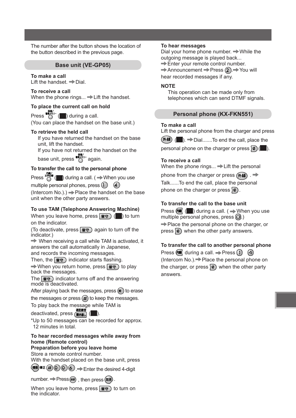 Panasonic VE-GP05 User Manual | Page 2 / 2