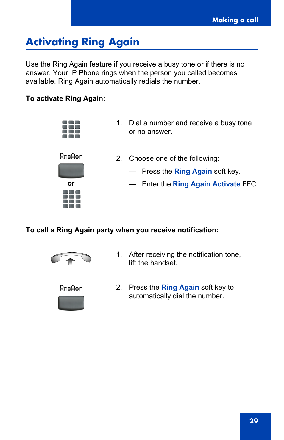 Activating ring again | Panasonic 2001 User Manual | Page 29 / 86