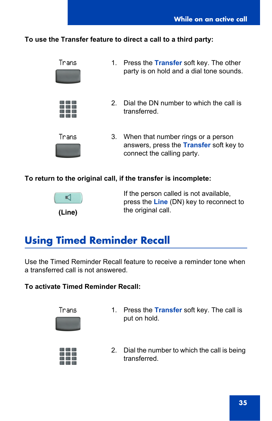 Using timed reminder recall | Panasonic 2001 User Manual | Page 35 / 86